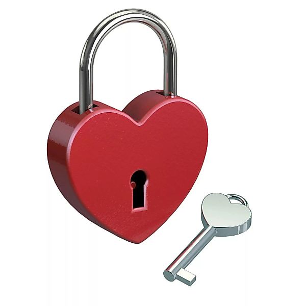 Basi - Liebesschloss mit Schlüssel - Rot - Gravurfähig - 1 Schlüssel günstig online kaufen