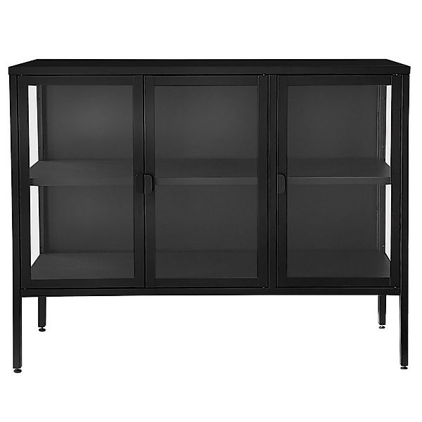osoltus Sideboard osoltus cube Vitrine Sideboard Glasschrank Stahl Schwarz günstig online kaufen