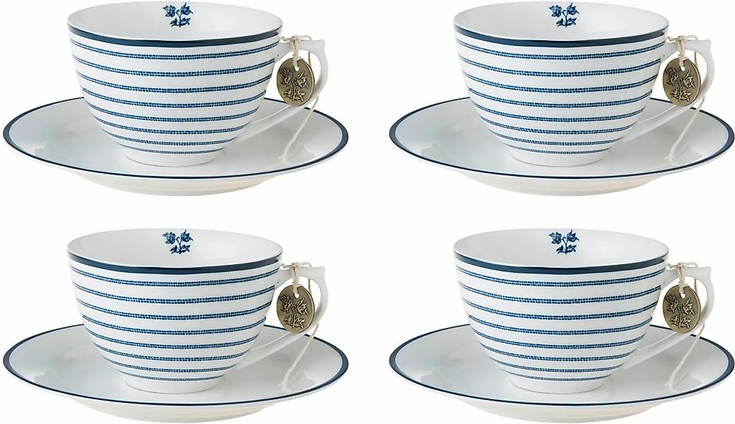 LAURA ASHLEY BLUEPRINT COLLECTABLES Cappuccinotasse »Candy Stripe«, (Set, 8 günstig online kaufen