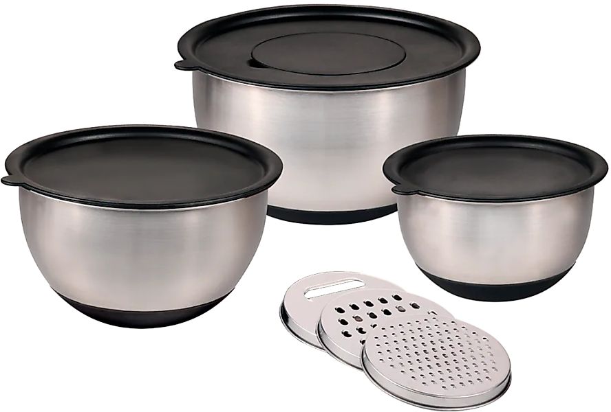 KESPER Rührschüssel "Schüssel-Set mit Deckel, inklusive 3 Reiben" 9 Stk. au günstig online kaufen