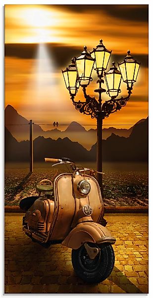 Artland Glasbild "Oldtimer Motorroller romantisch" Motorräder & Roller 1 St günstig online kaufen