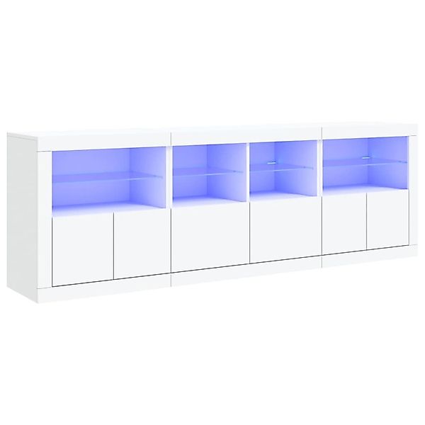 vidaXL Sideboard mit LED-Leuchten Weiß 202x37x67 cm 3209009 günstig online kaufen