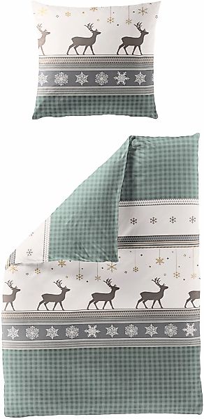 BIERBAUM Bettwäsche "Wichtel" 2 tlg. tlg. 100 % Baumwolle, Biber, unterschi günstig online kaufen