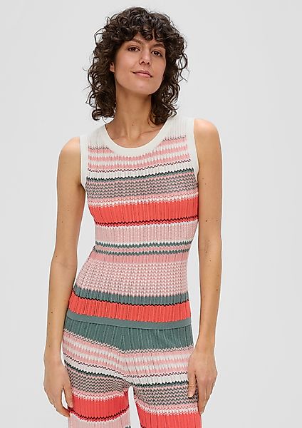 s.Oliver Pullunder Streifenshirt aus Viskosestretch Lochstickerei günstig online kaufen