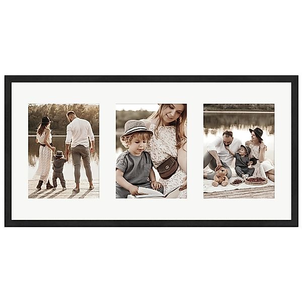 WANDStyle Galerierahmen G950 in Schwarz Gemasert 30 x 60 cm für 3 Bilder im günstig online kaufen