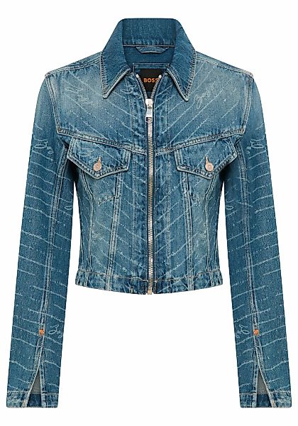 BOSS ORANGE Jeansjacke "DENIM ZIP TRACK JACKET Premium Damenmode", Slim Fit günstig online kaufen