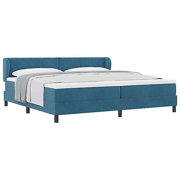 vidaXL Bett Boxspringbett mit Matratze Dunkelblau 200x200 cm Samt (1-tlg) günstig online kaufen