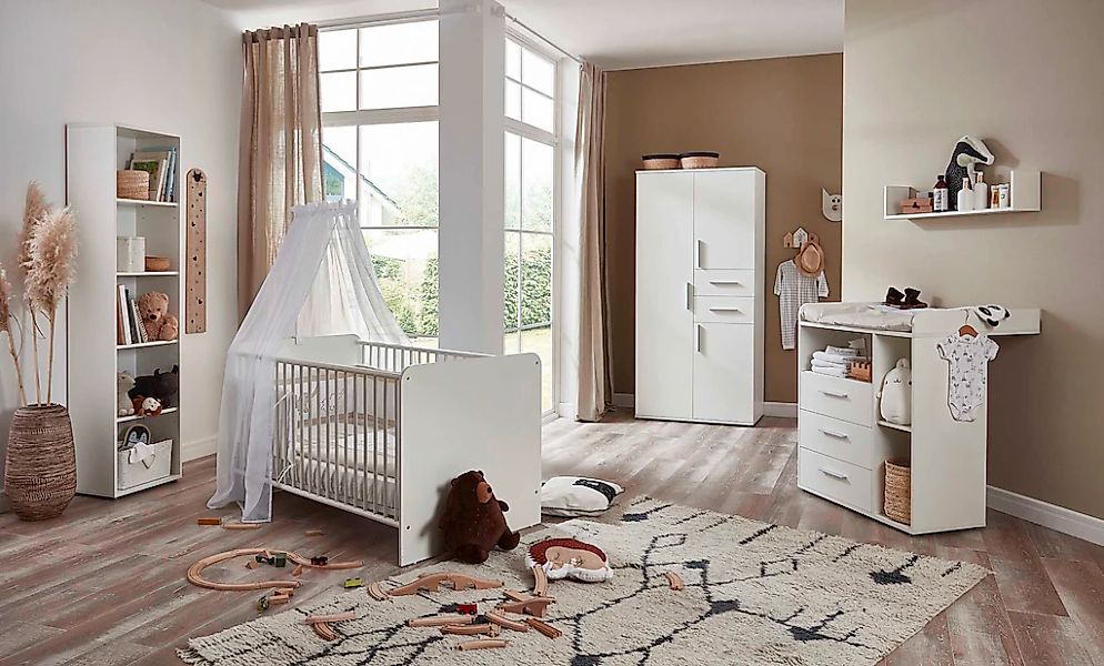 BMG Möbel Babyzimmer-Komplettset "Lea", (Set, 5 tlg., Bett, Wickelkommode, günstig online kaufen