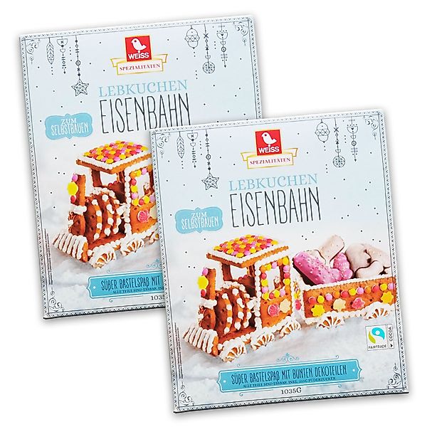 WEISS Weihnachtsfigur Weiss Lebkuchen Eisenbahn 2er günstig online kaufen