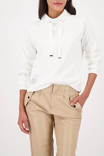 Monari Sweatshirt "Sweatshirt Schmuckdetail", Stehkragen mit Bindeband, Log günstig online kaufen