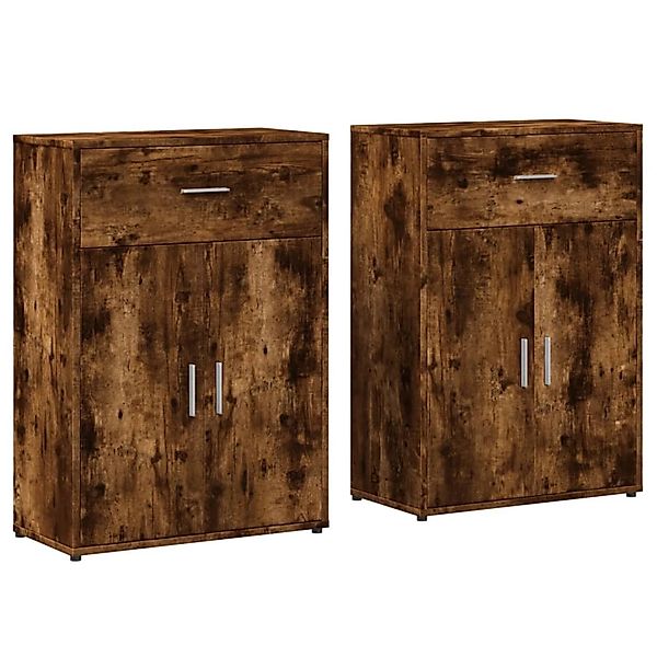vidaXL Sideboards 2 Stk Räuchereiche 60x30x84 cm Holzwerkstoff 3276599 günstig online kaufen