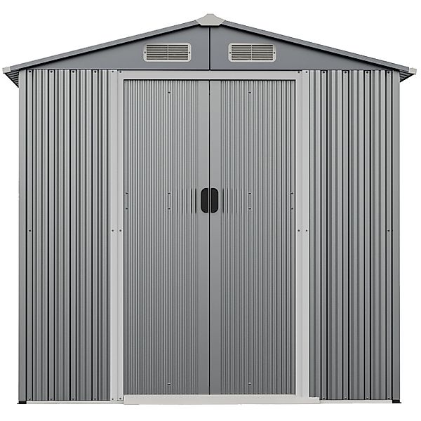 Costway Gartenhaus Metall Geräteschuppen 182 x 129 x 196 cm Grau günstig online kaufen