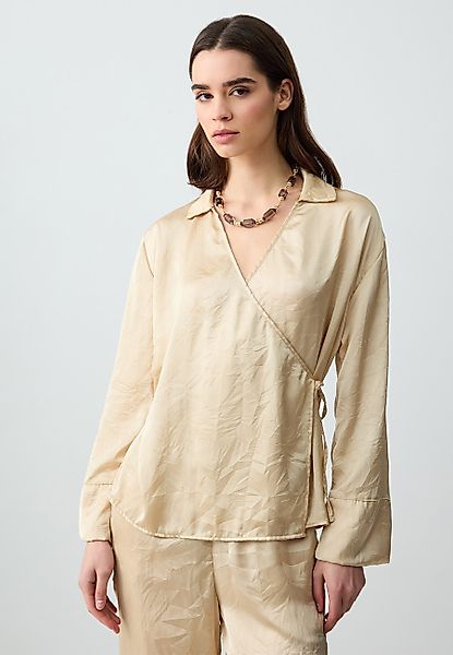 Jimmy Key Satinbluse Langärmliges Satinhemd Mit günstig online kaufen