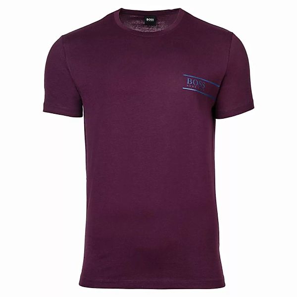 HUGO BOSS Herren T-Shirt - Rundhals, Pure Cotton, Logo Dunkelviolett 2XL günstig online kaufen