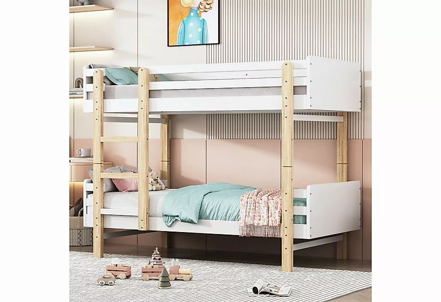 GLIESE Etagenbett Kinderbett Weiss Hochbett Teilbar Massiv 90x200 cm günstig online kaufen