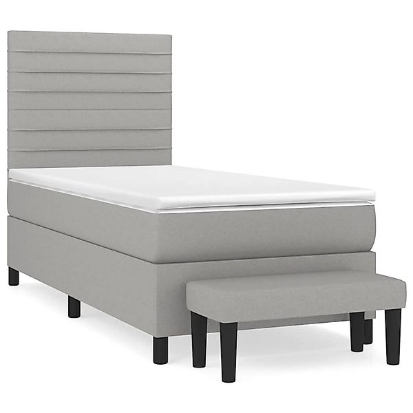 vidaXL Boxspringbett mit Matratze Hellgrau 90x190 cm Stoff1399031 günstig online kaufen