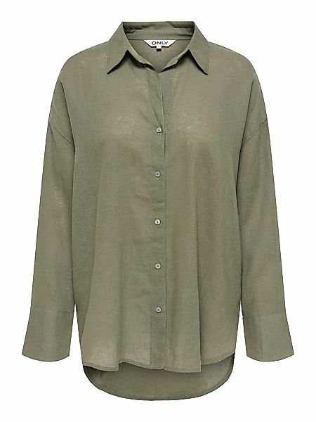 ONLY Hemdbluse "ONLBRUXELLES V- LS LIN BL SHIRT PNT NOOS" mit Leinen günstig online kaufen