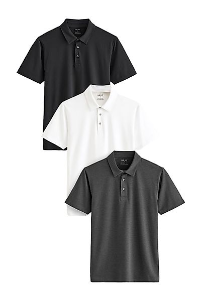 Next Poloshirt 3er-Pack Kurzarm-Poloshirts aus Jersey, günstig online kaufen