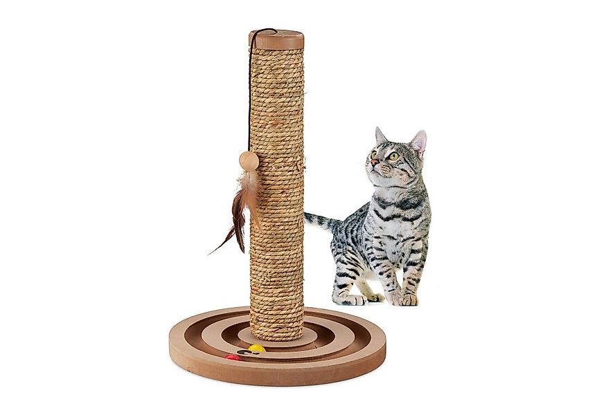 relaxdays Kratzbaum Kratzsäule mit Spielzeug günstig online kaufen