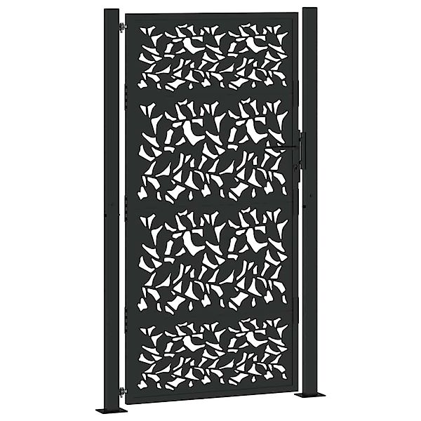 vidaXL Gartentor Schwarz 105 x 180 cm Stahlblatt-Design 4100962 günstig online kaufen