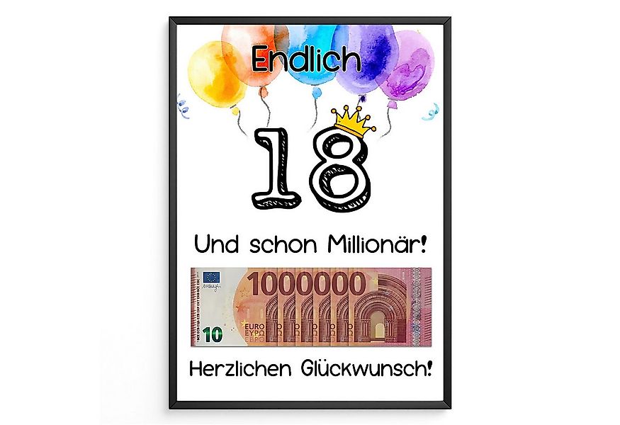 Tigerlino Poster Geldgeschenk 18. Geburtstag Jungen Mädchen Geburtstagsgesc günstig online kaufen