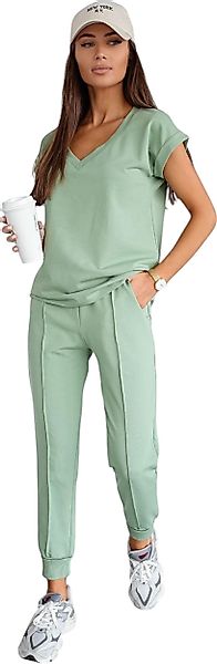 EloModa Jogginganzug Damen Jogginganzug Freizeitanzug Baumwoll-Trainingsanz günstig online kaufen