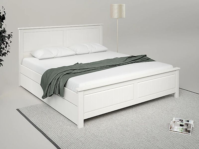 OTTO home Massivholzbett "Northwood, Landhausstil, mit Lamellen und Kassett günstig online kaufen