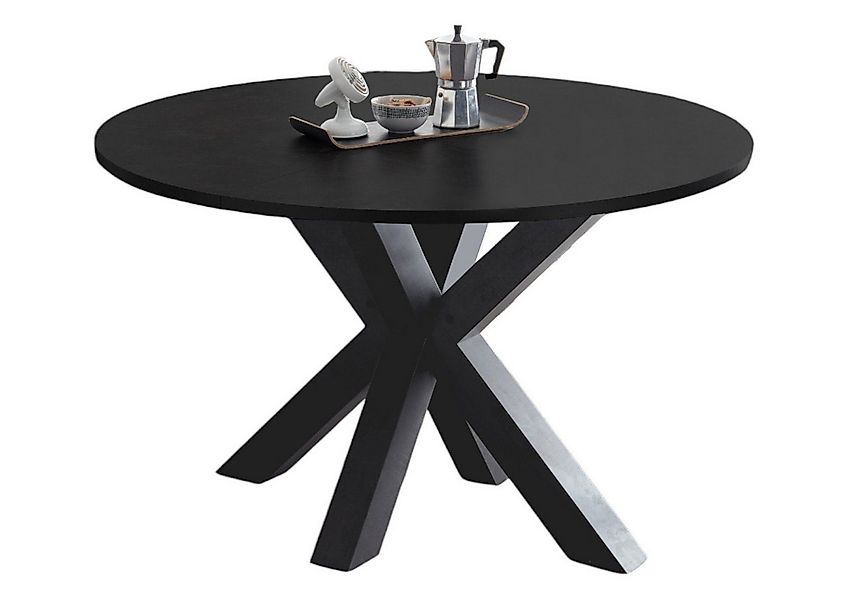 58 aufm Kessel Esstisch Rund ausziehbar Edda 8 Ø 110 cm Küchentisch Graphit günstig online kaufen