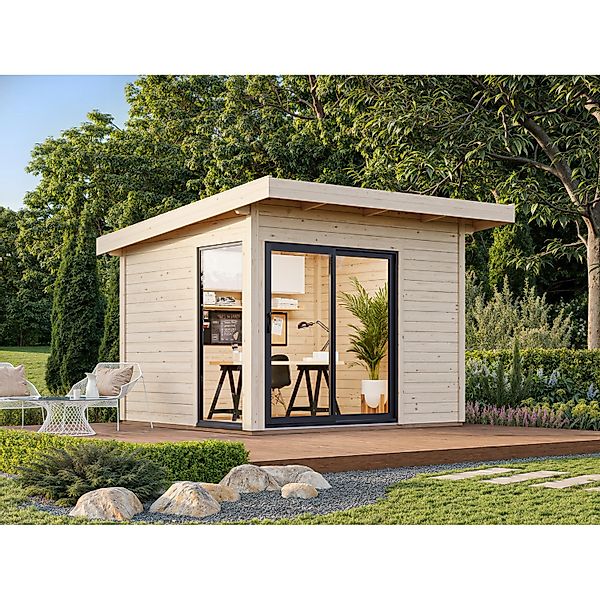 Palmako Gartenhaus Andrea Slide Plus 296 x 270 cm Grau-Anthrazit FSC® günstig online kaufen