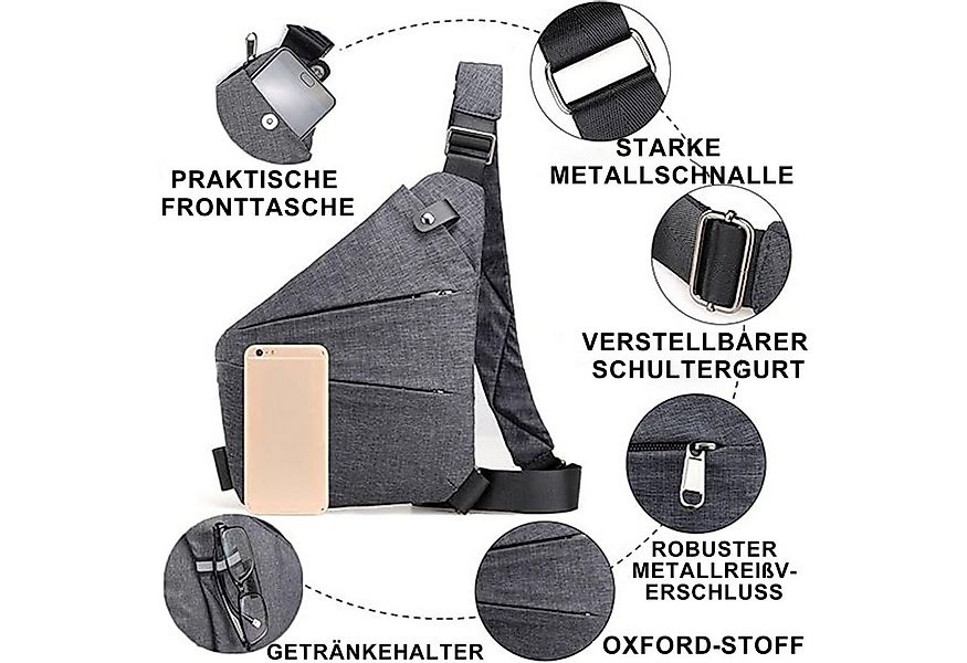 Mutig Umhängetasche Schultertasche Herren Wasserfeste Mini Bauchtasche Mehr günstig online kaufen