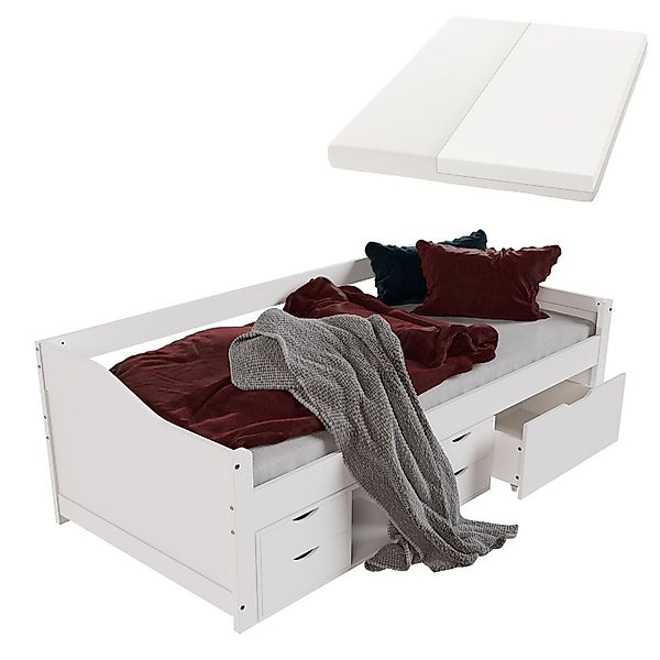Juskys Stauraumbett Nalu, 90x200 cm Funktionsbett günstig online kaufen