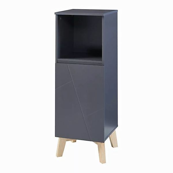 en.casa Midischrank »Overath« Badschrank 86x30x30cm Grau günstig online kaufen