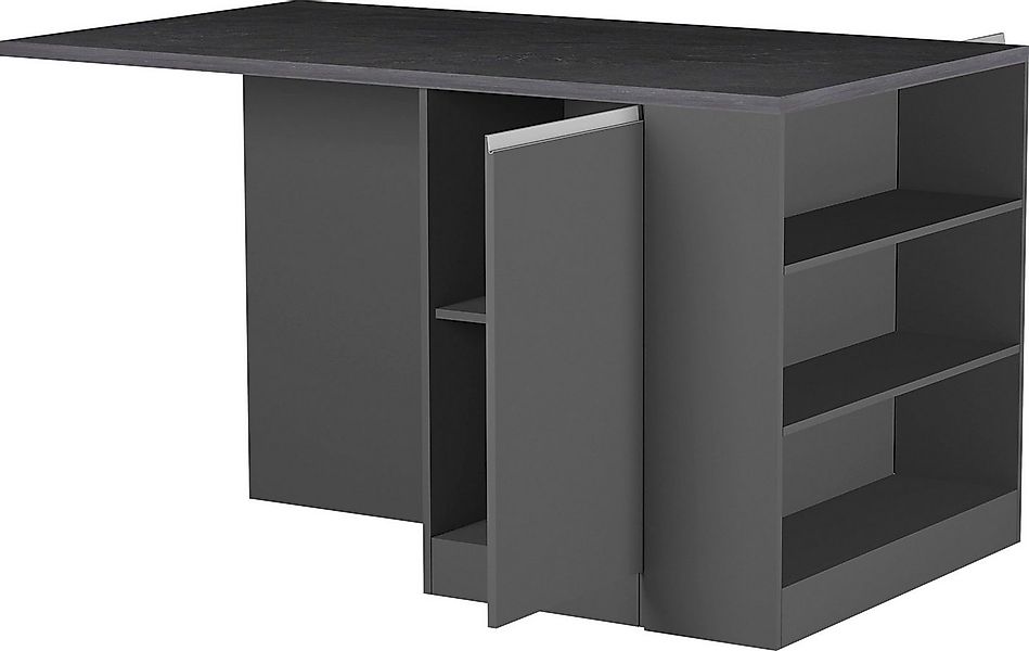 KOCHSTATION Kücheninsel KS-Sole, Breite 160 cm, 2 Türen, 4 offene Fächer günstig online kaufen