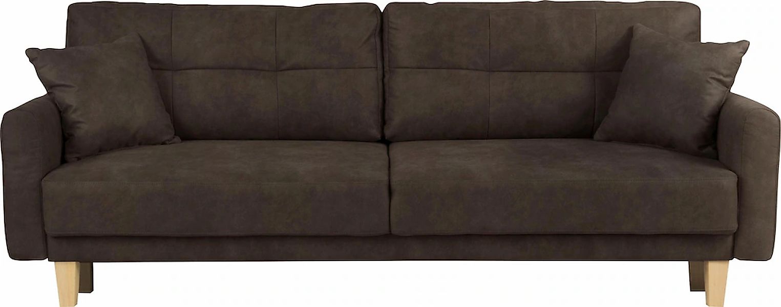 Home affaire 3-Sitzer "TRIPLO optionale Schlafsofa mit Bettkasten, Maße B/T günstig online kaufen