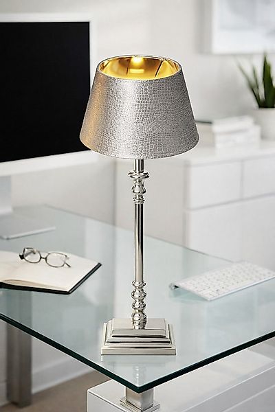 AMBIENTE-LEBENSART.DE Lampenschirm Designer-Lampenschirm-Samt-Silber-Moon-D günstig online kaufen