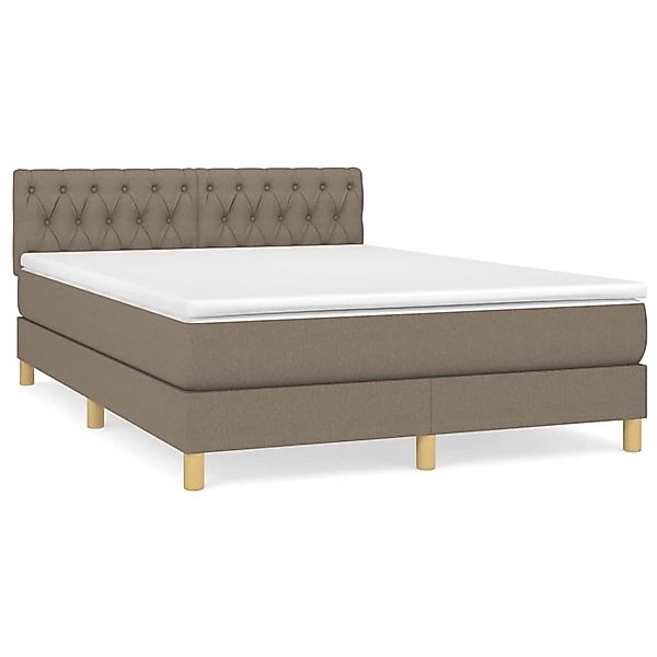 Vidaxl Boxspringbett Mit Matratze Taupe 140x200 Cm Stoff günstig online kaufen