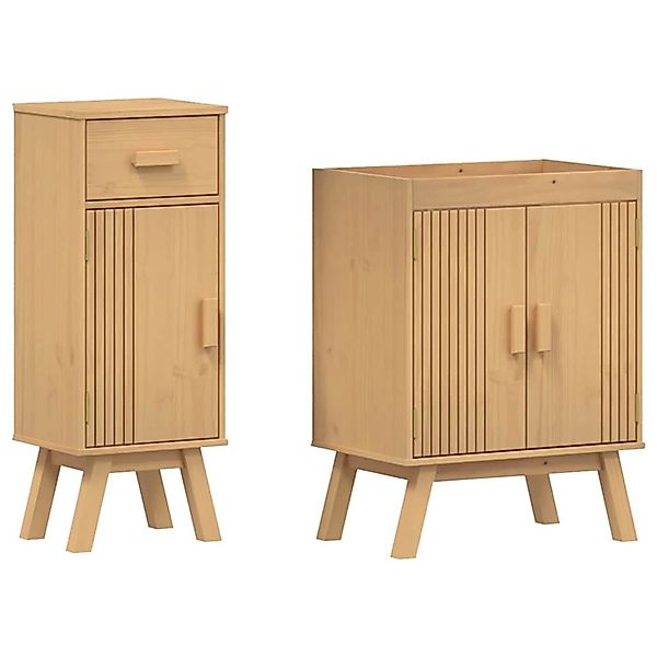 vidaXL Badezimmermöbelset mit Stauraum 2-Tlg Braun 114 x 43 x 73,5 cm 33341 günstig online kaufen