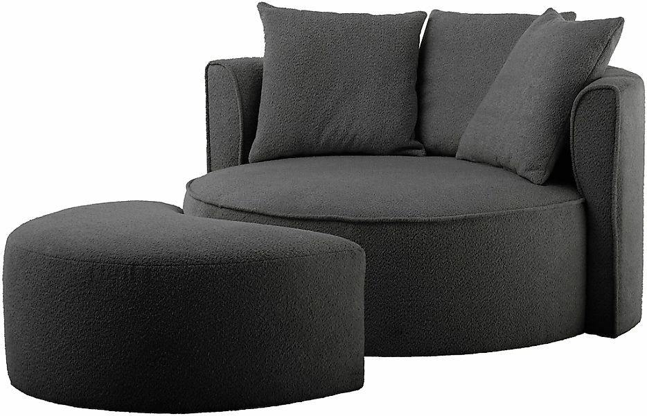 LeGer Home by Lena Gercke XXL-Sessel "ISALIE, Rundsessel mit Hocker, Lesese günstig online kaufen