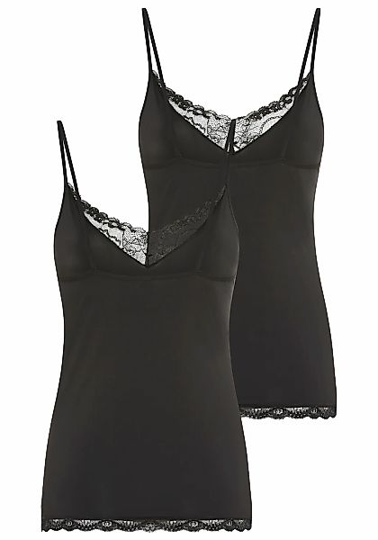 YSABEL MORA Spaghettitop 2er Pack, elastisch, Spitzeneinsatz, schmale Träge günstig online kaufen