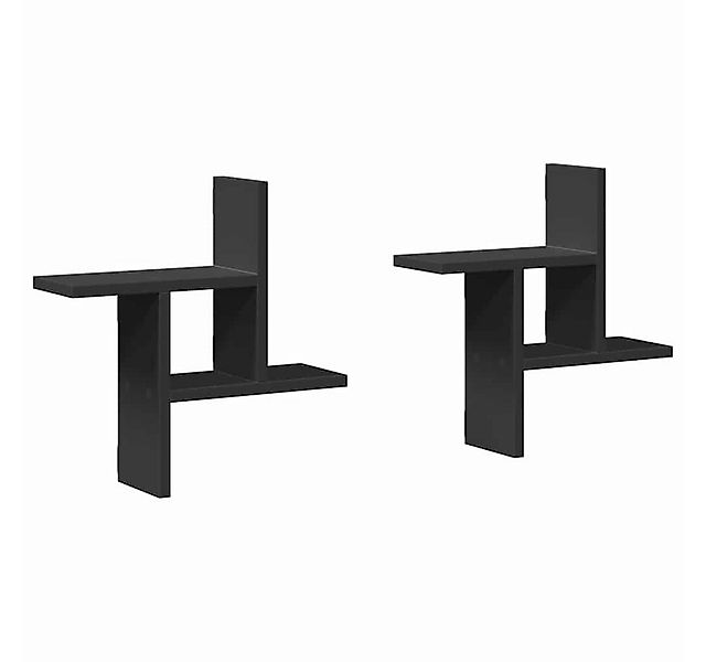 vidaXL Regal Wandregale 2 Stk. Schwarz 38x12x38 cm Holzwerkstoff, 1-tlg. günstig online kaufen