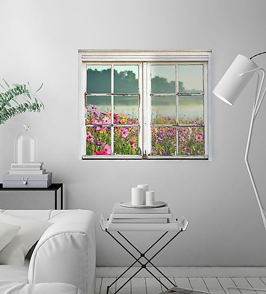 queence Wandsticker Blumenwiese, Wandsticker, Wandbild, selbstklebend, günstig online kaufen