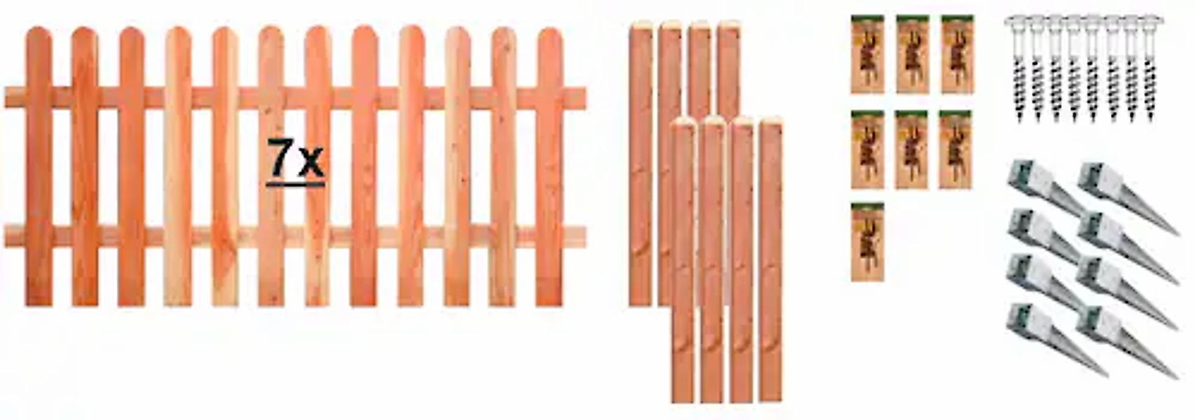 Tetzner & Jentzsch Lattenzaun »Austin 5« 7 Elemente, LxH: 1332x80 cm günstig online kaufen