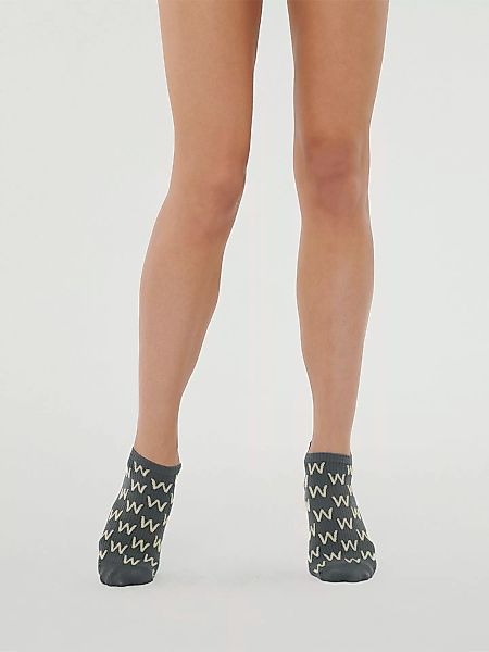 Wolford - Cotton W Sneaker Socks, Frau, soft pewter/ off white, Größe: 4041 günstig online kaufen