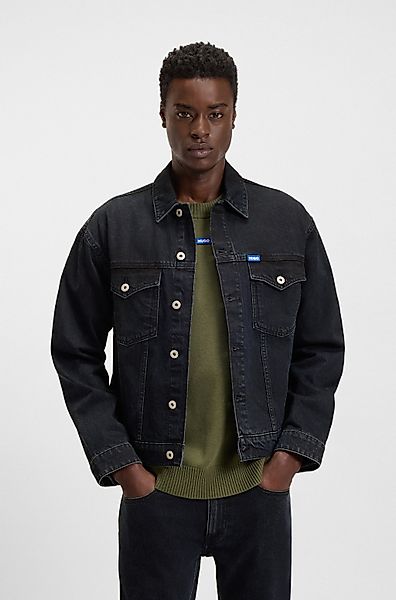 HUGO Blue Jeansjacke "Dex", mit Logo-Details günstig online kaufen