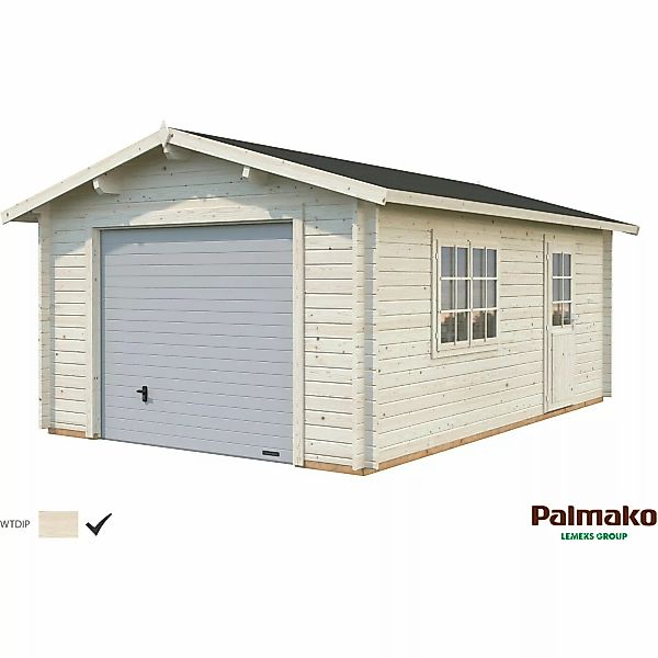 Palmako Holzgarage Roger mit Sektionaltor Klar tauchgrundiert 360 cm x 550 günstig online kaufen