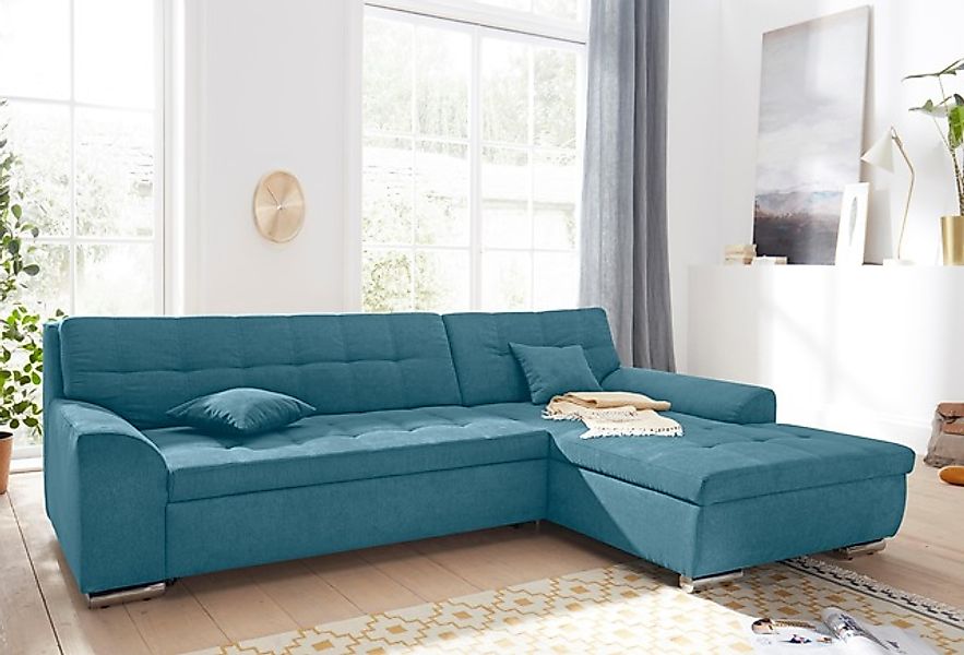 DOMO collection Ecksofa »Aversa, moderne Steppung im Sitz und Rücken, gesch günstig online kaufen