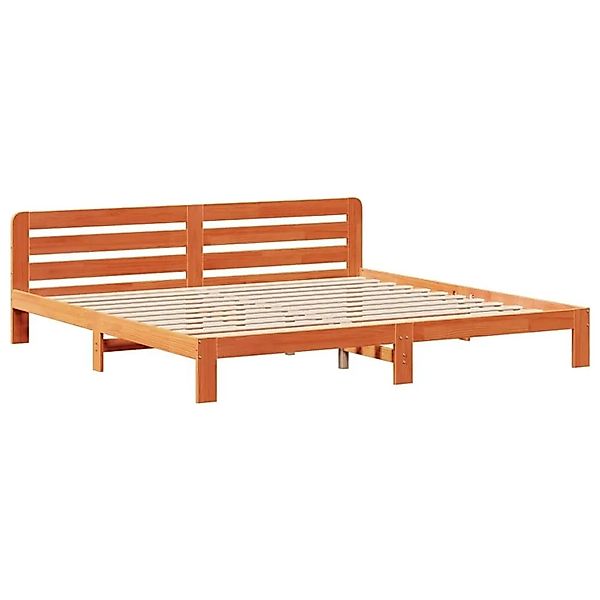 vidaXL Massivholzbett ohne Matratze Wachsbraun 200x200 cm Kiefernholz 85556 günstig online kaufen