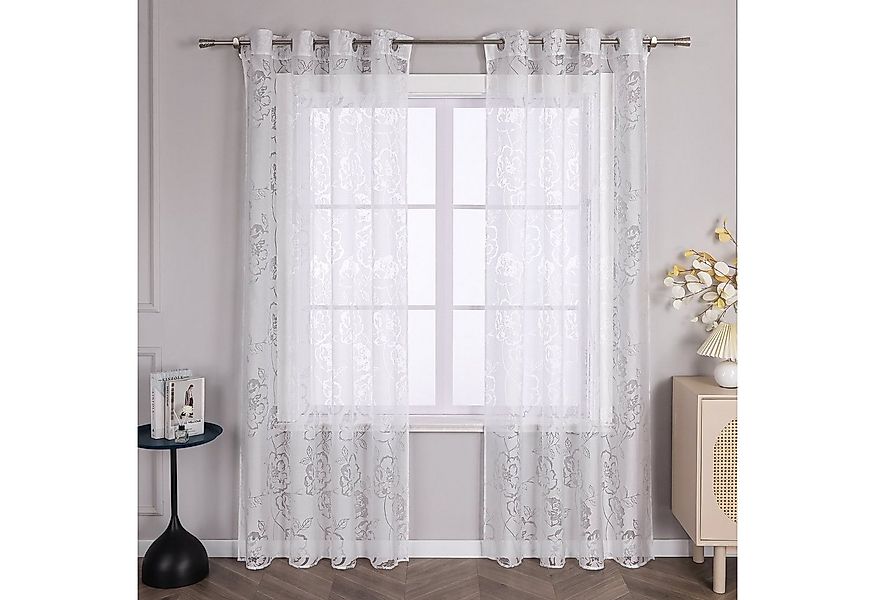 Joyswahl Gardine Rosa (1 St), Ösen, transparent, Ausbrenner, Volie Ausbrenn günstig online kaufen