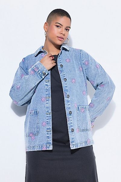 Studio Untold Sommerjacke Jeansjacke Boxy Shape Sun-Stickerei Langarm günstig online kaufen
