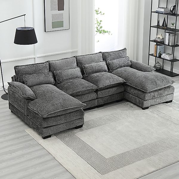 KLAM HOME Sofa Modernes U-förmiges 4-Sitzer günstig online kaufen